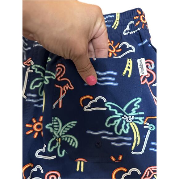 Chubbies Neon Flamingo Swim Trunks Men’s Medium 7” Inseam - Picture 6 of 7